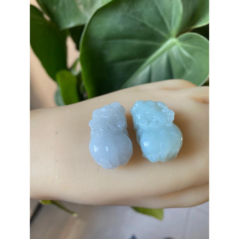 天然缅甸A货翡翠小精品小肥臀气质如意貔貅，可做手绳可做小吊坠