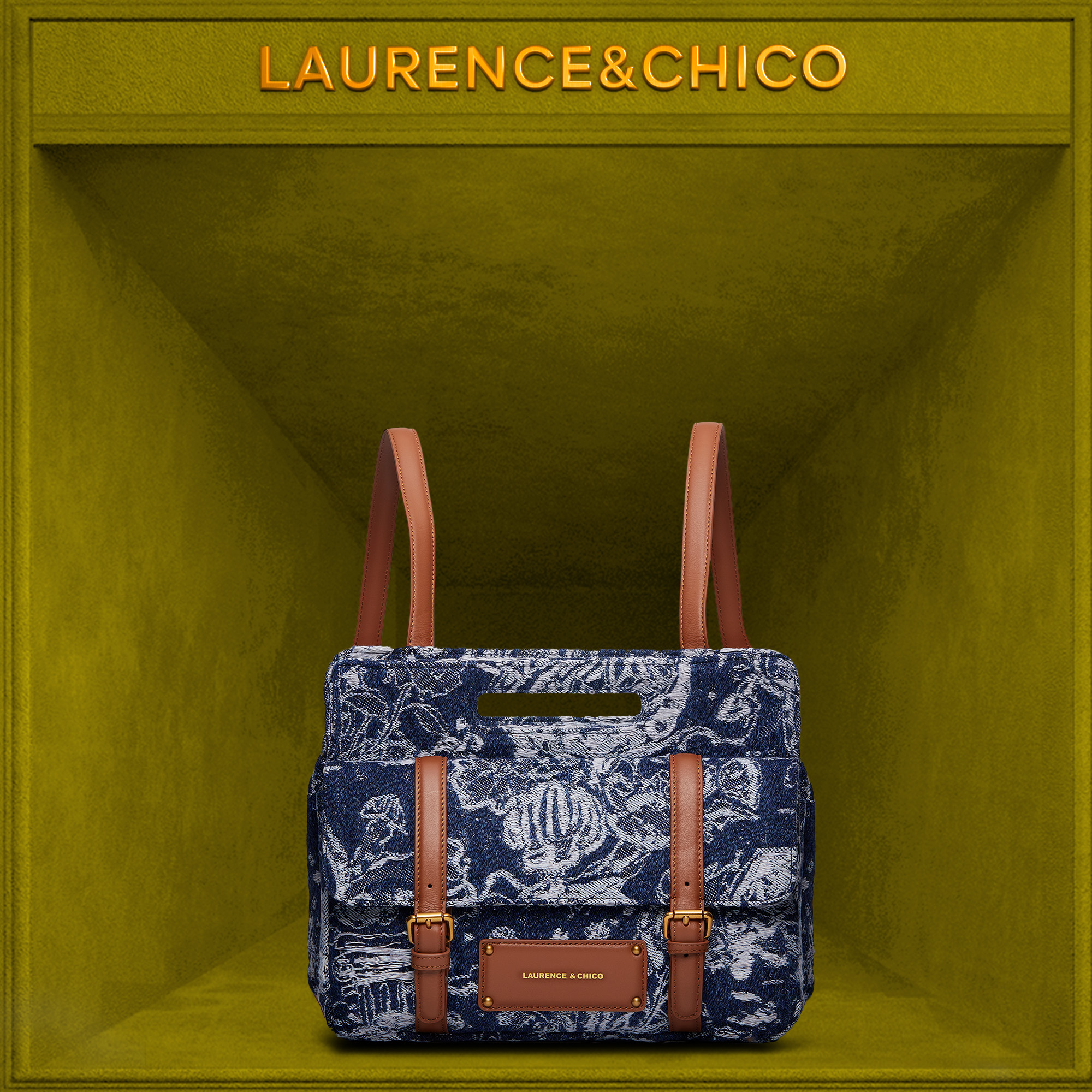 LC蓝色天中花园牛仔背包C4AE10324001