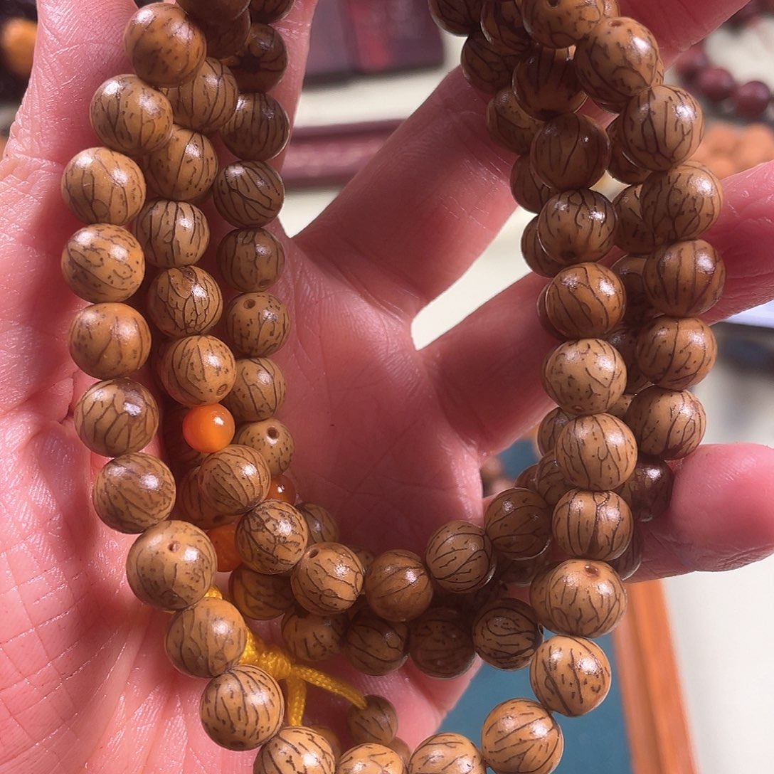 五线菩提吊坠银线菩提108