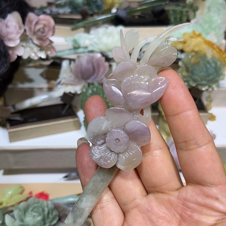 蛇纹石玉未镶嵌发饰