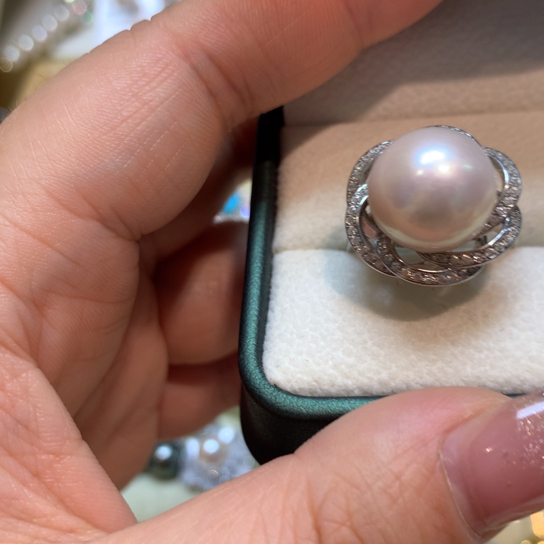 淡水珍珠戒指银S925镶嵌
