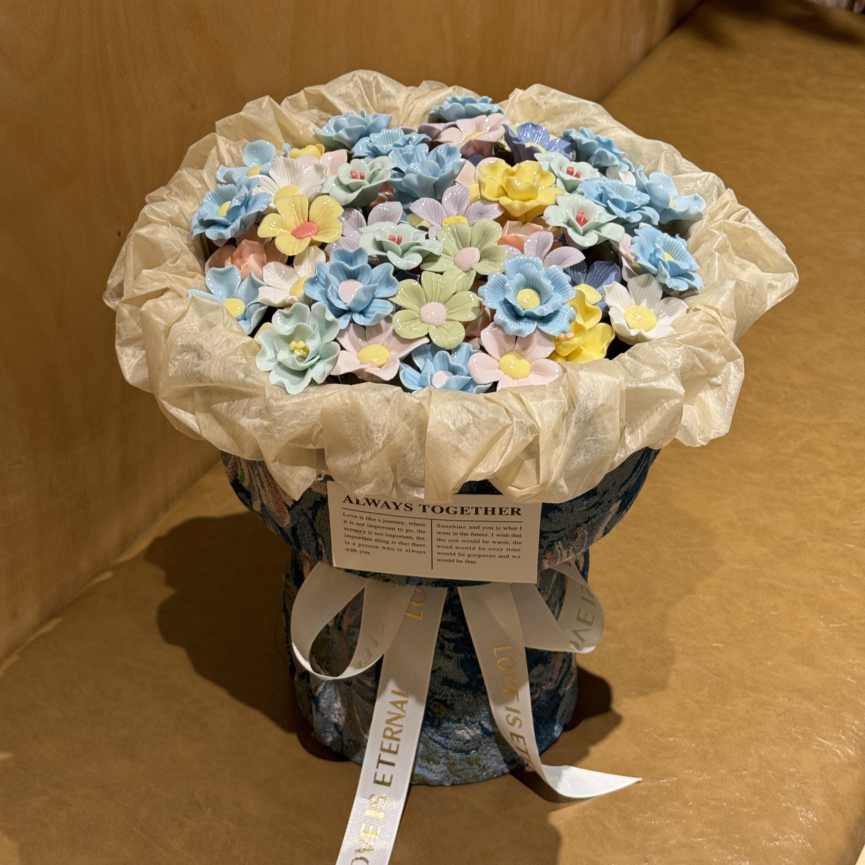  圣诞节成品景德镇陶瓷花束生日礼物花束送女生闺蜜创意永生花