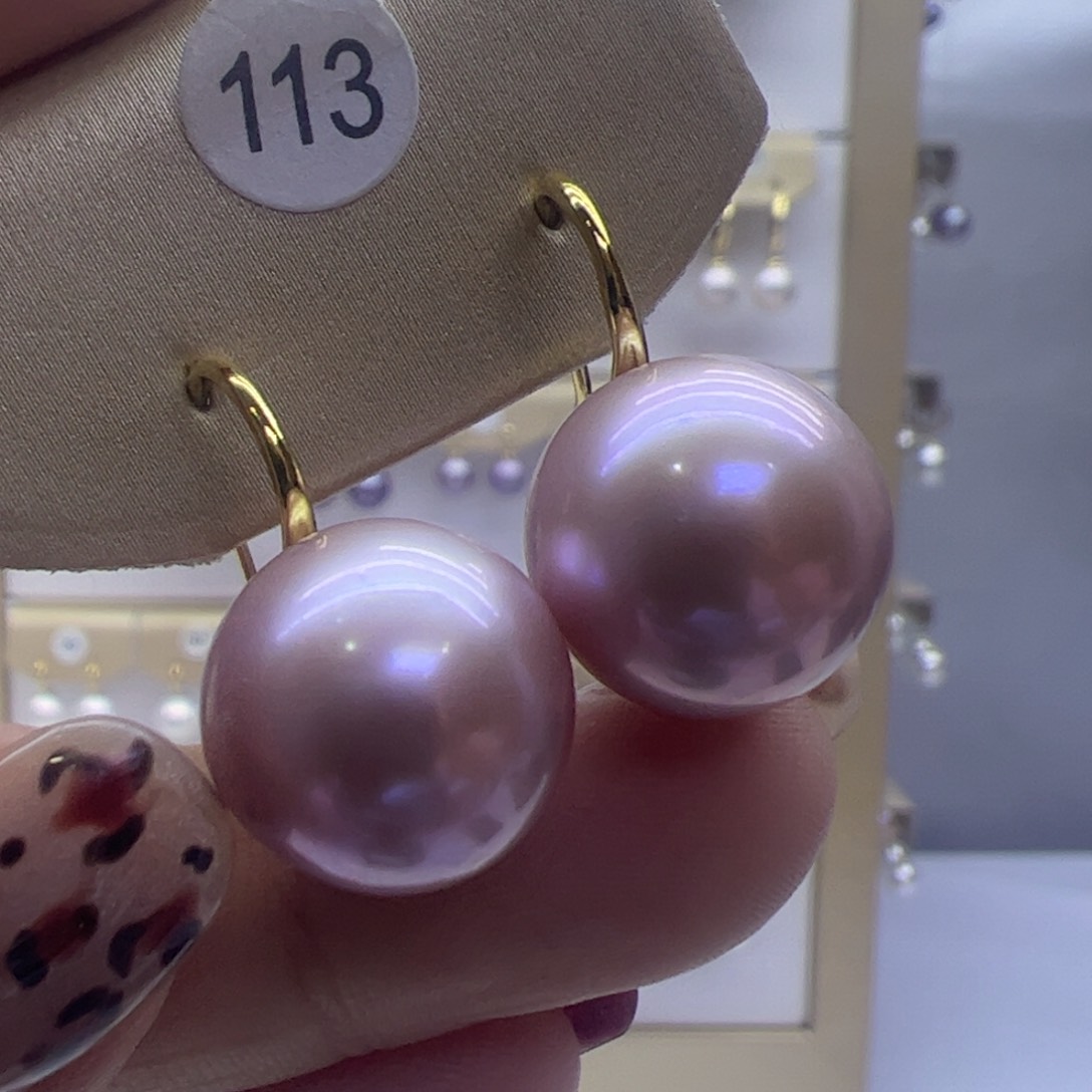 淡水珍珠耳饰银S925镶嵌