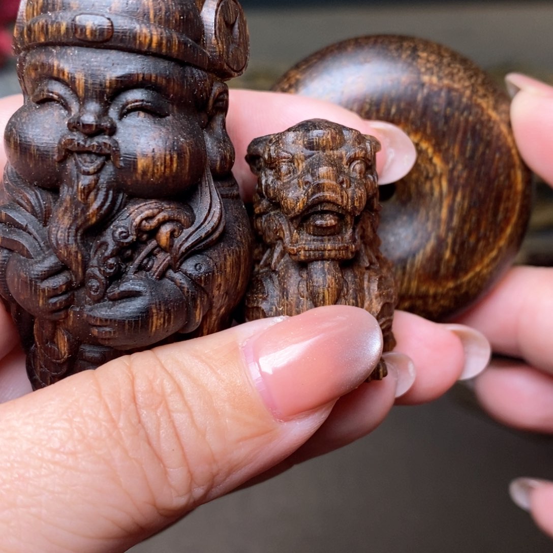 沉香木手串越南芽庄白棋楠财神➕黄棋麒麟➕➕富森红土平安扣
