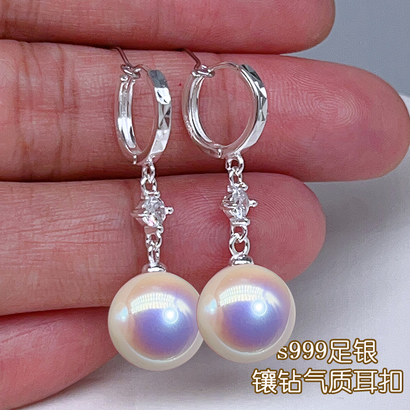 足银耳饰 正品s999足银纯银耳环女2026年火爆款时尚耳坠气质耳饰