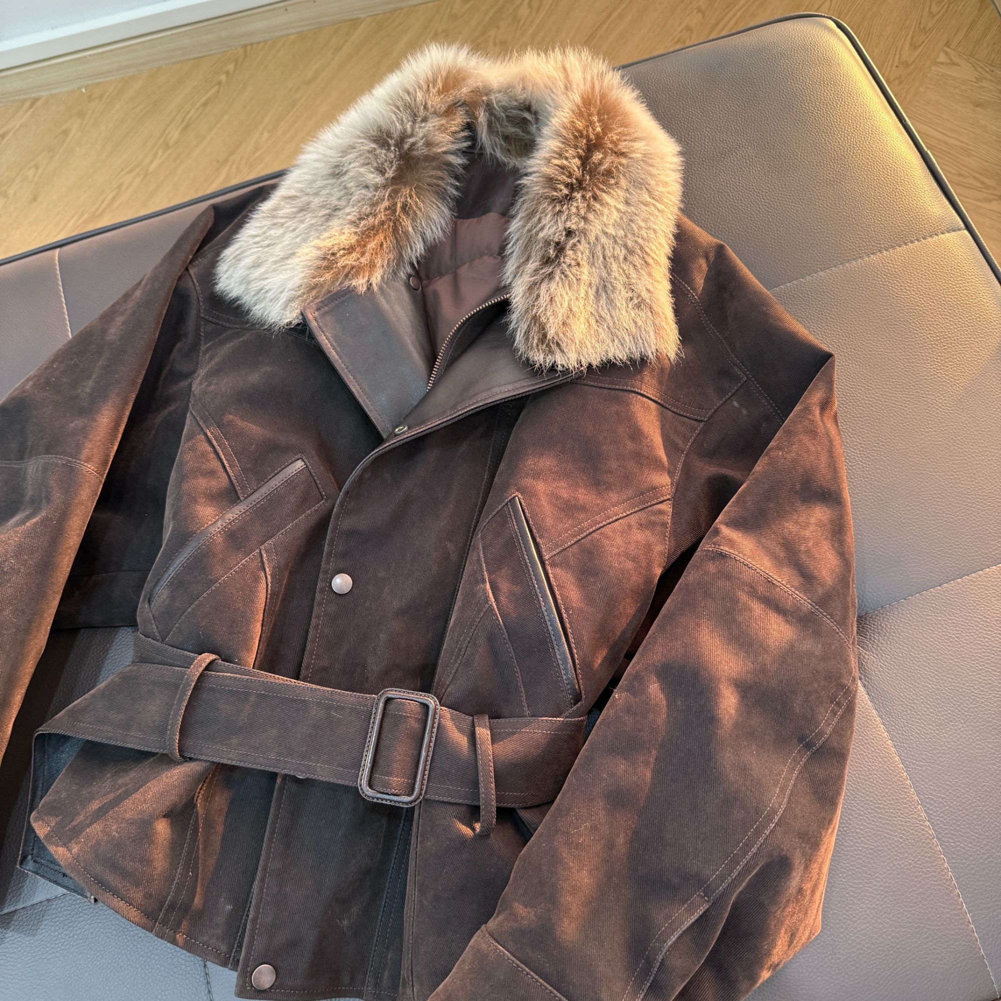 RDHM冬季女可拆卸托卡毛领90鹅绒派克服外套25933