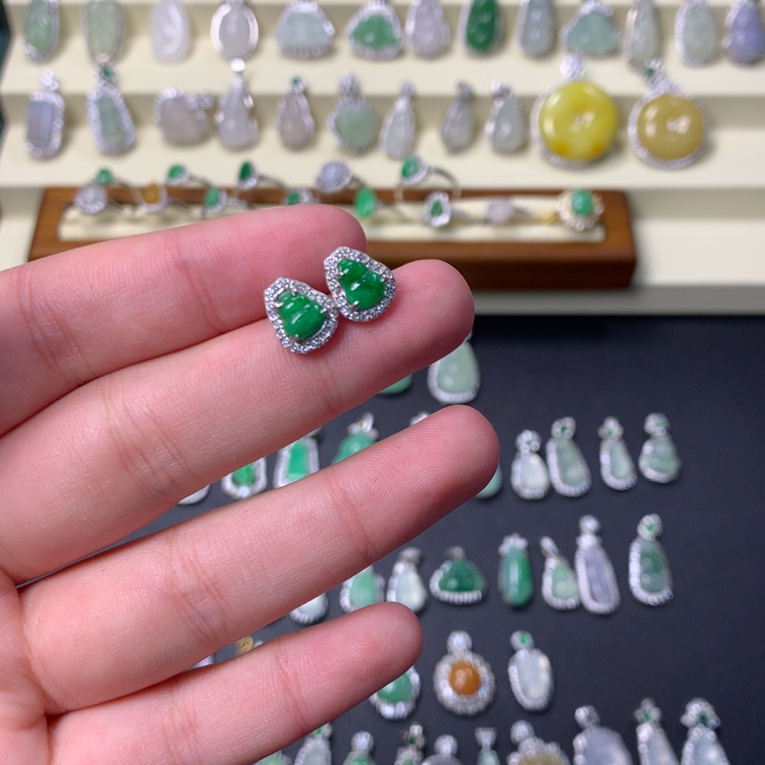 翡翠银S925镶嵌颈饰