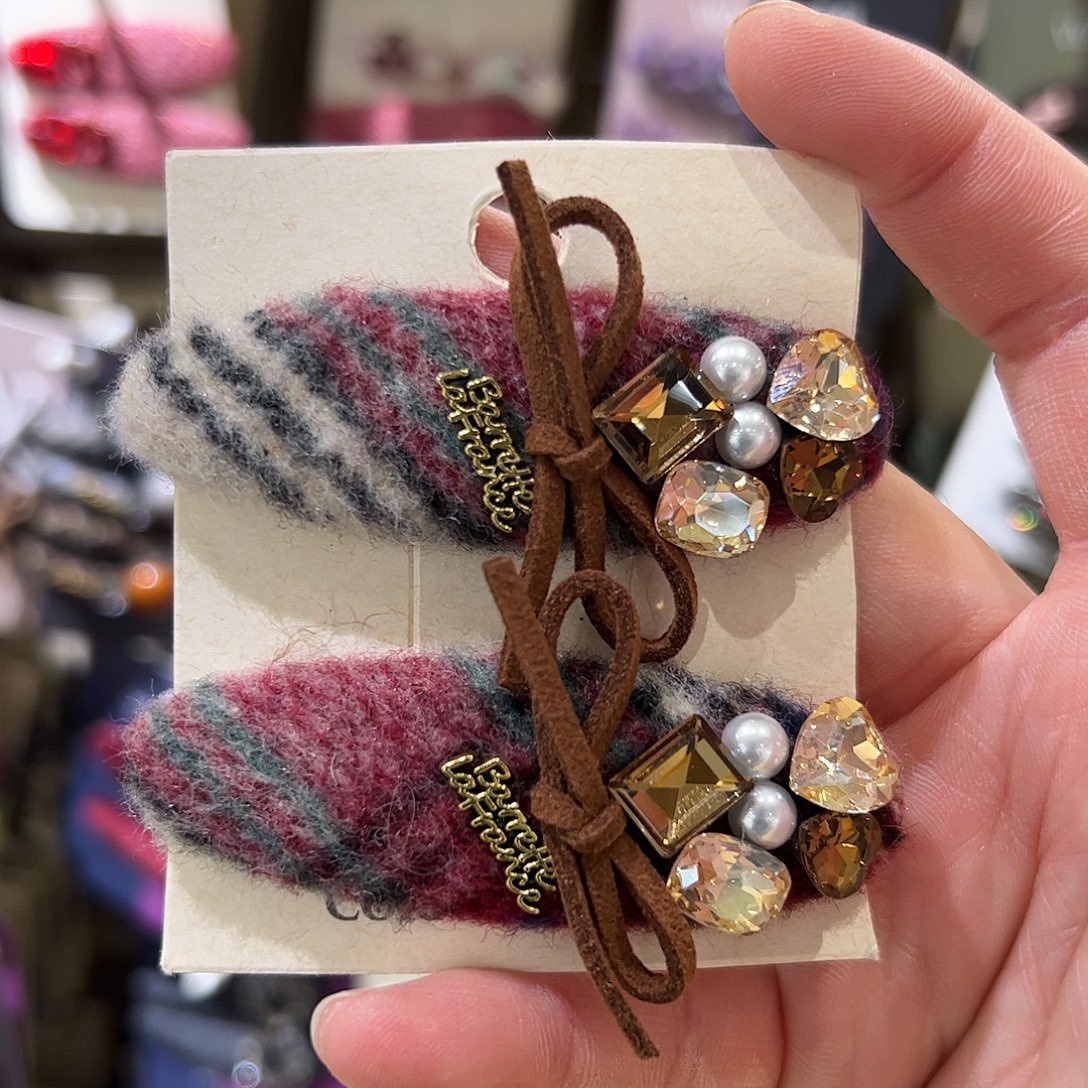 布艺非金属爆米花蝴蝶结拜拜夹