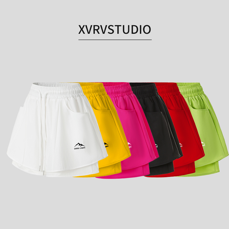 XVRV2025夏季新品薄款休闲裙裤女运动跑步健身防走光高腰显瘦