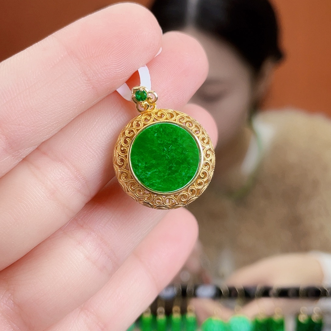 翡翠银S925镶嵌耳饰