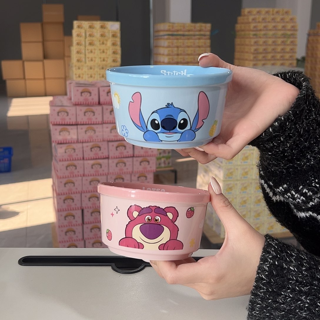 瓷史迪仔，草莓熊厚边碗