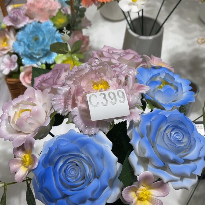 5***…陶瓷花手工捏制C399不花瓶