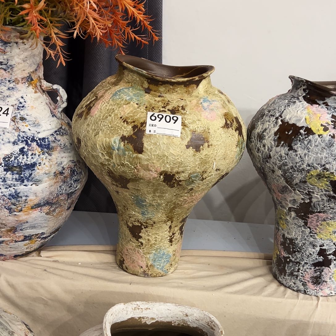 瓶6909高37口13陶瓷花瓶无孔