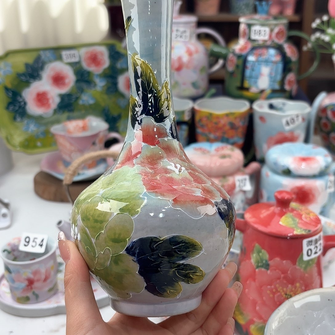 景德镇手绘高温釉下彩陶瓷茶具