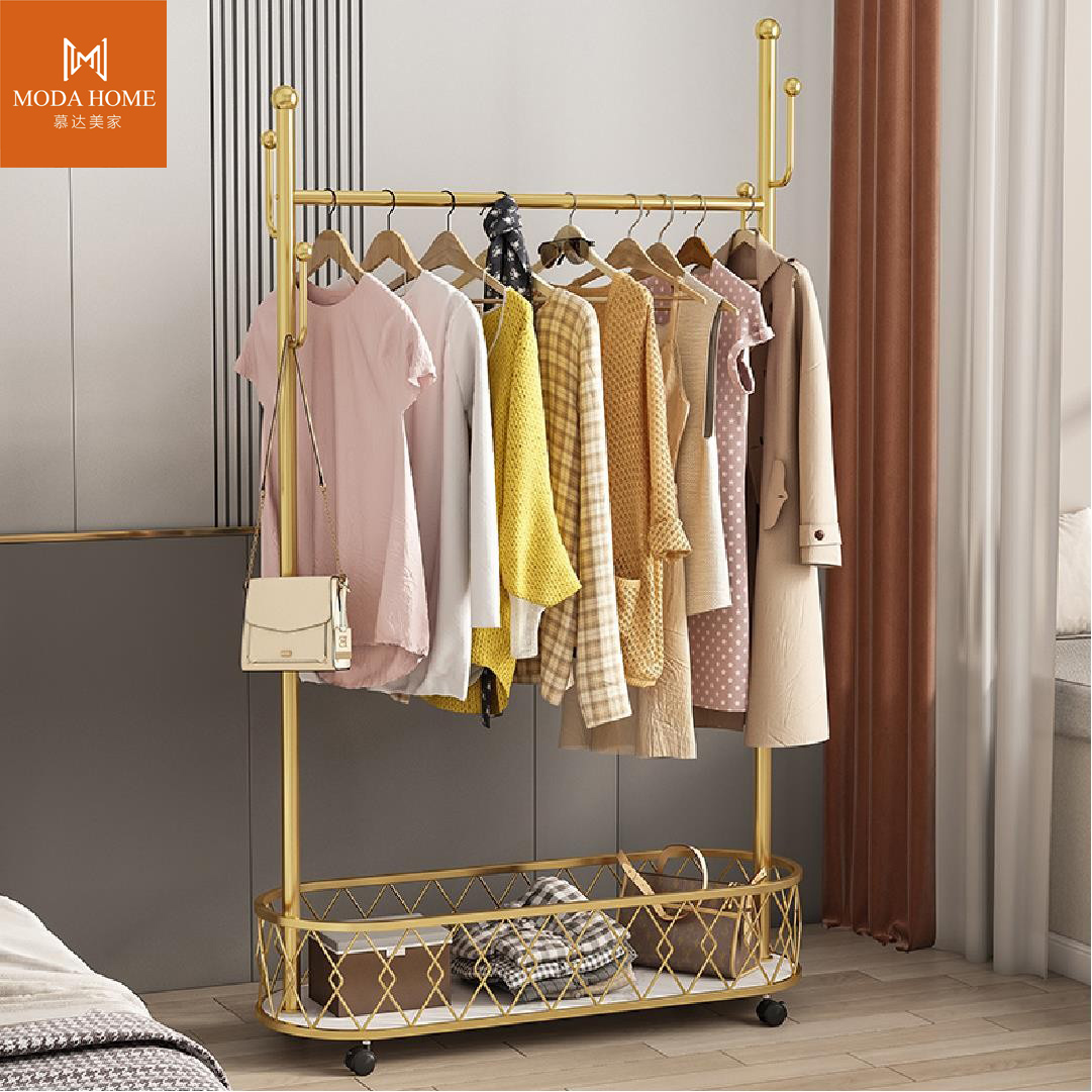 颐猫衣架落地卧室挂衣架家用网红简易衣帽架房间客厅可移动架子