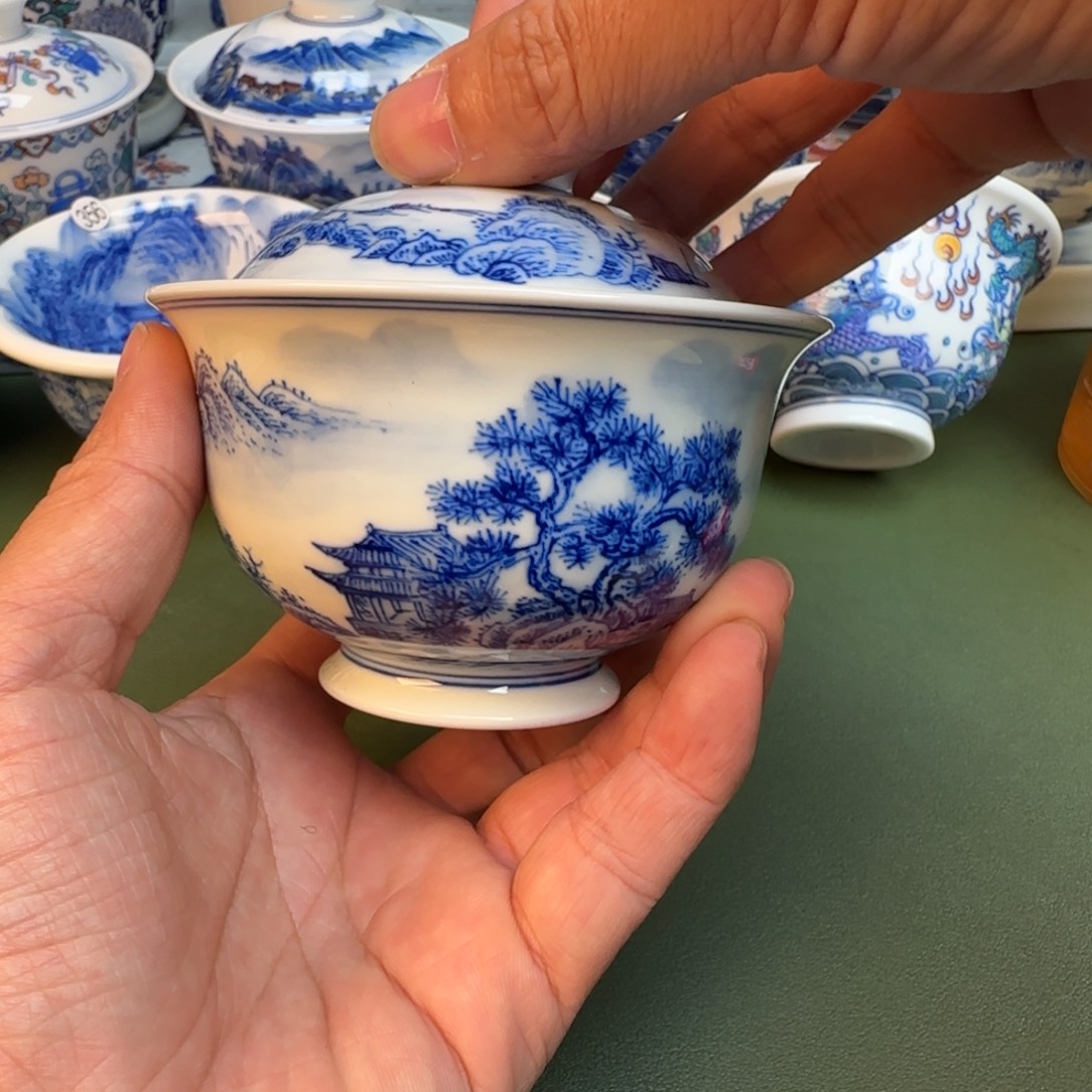 陶纯手工纯手绘茶具石头379