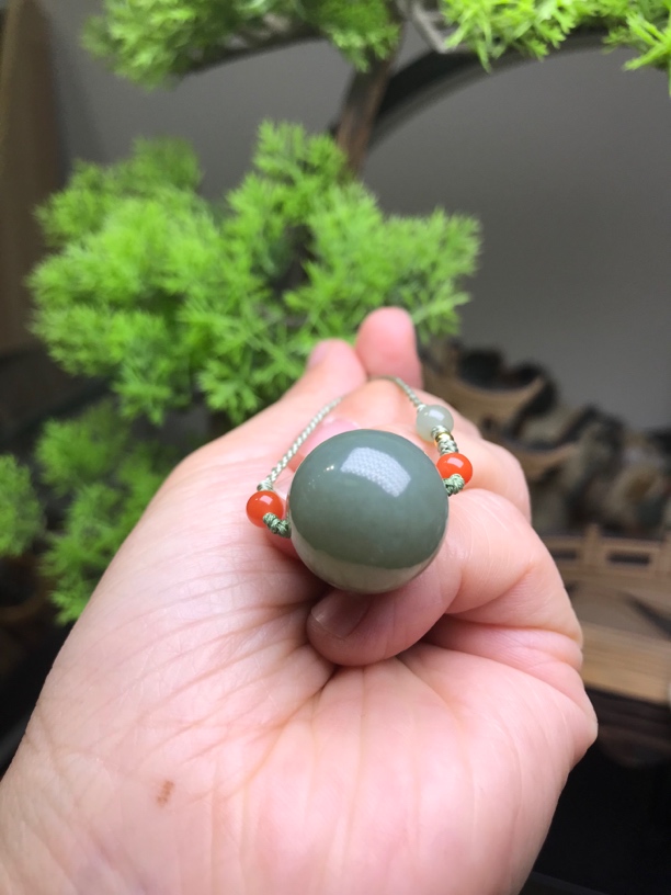 新疆和田玉且末蓝18mm锁骨链