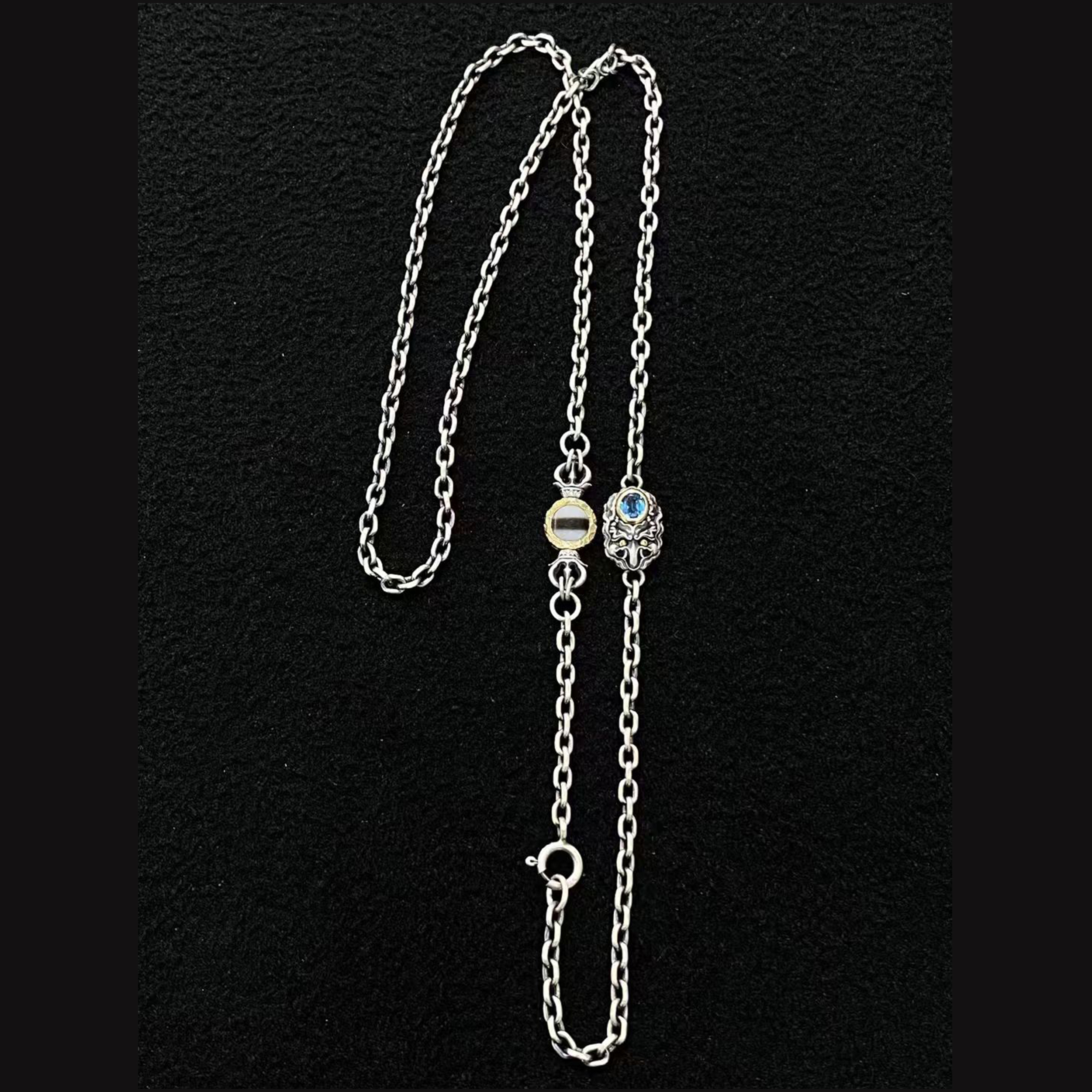 链子925银 【藏玺·物与悟/缘】精工银饰镶嵌大鹏鸟银链子60cm