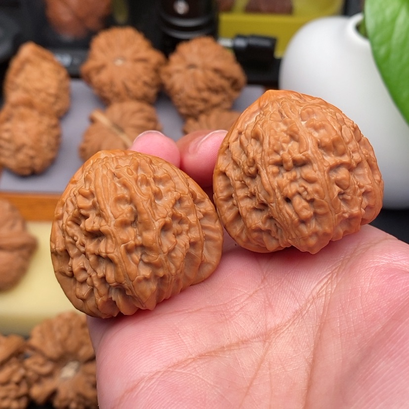 【闪购商品】文玩核桃把件三角白38