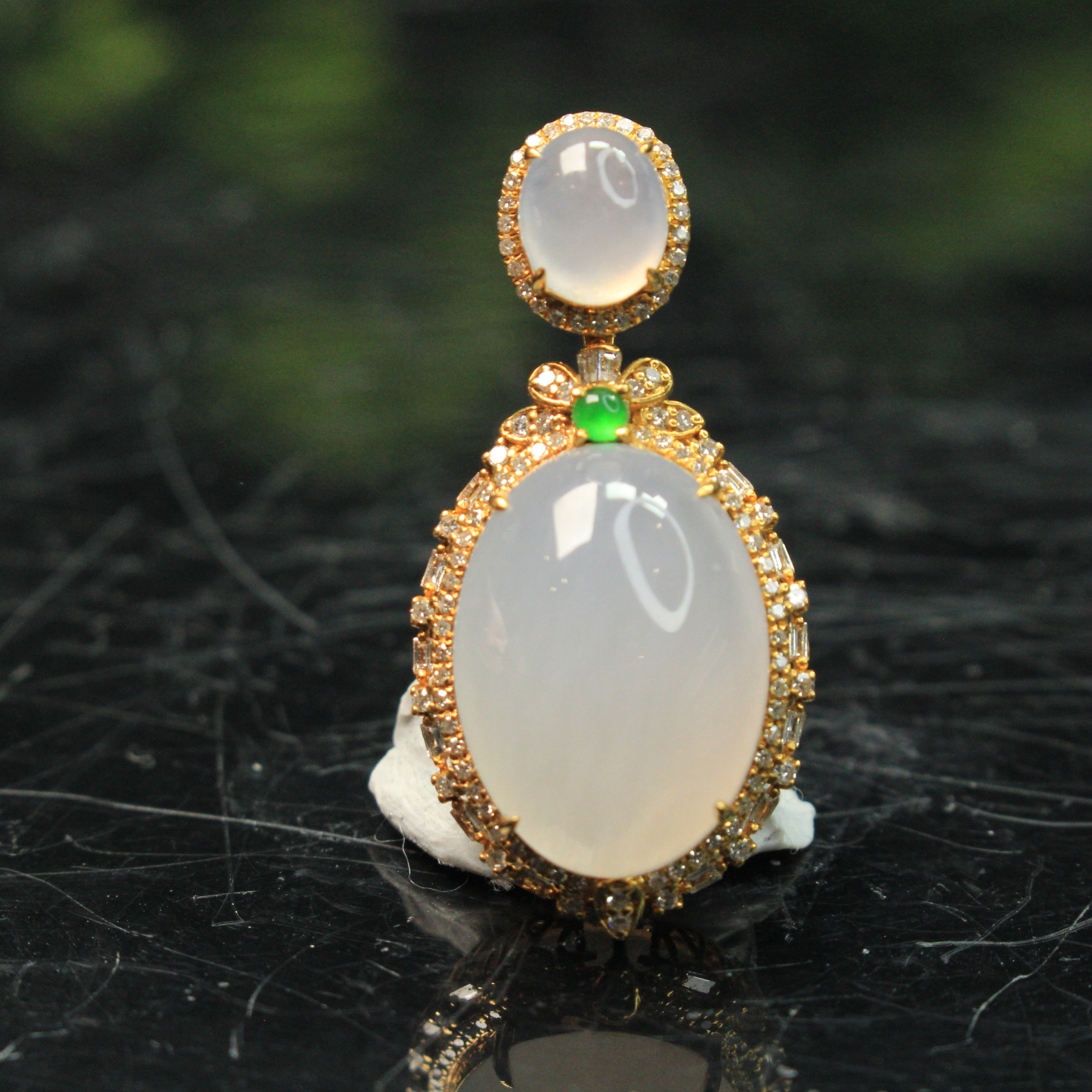 15ZB天然缅甸A货翡翠蛋面吊坠/701546嘉禾珍宝