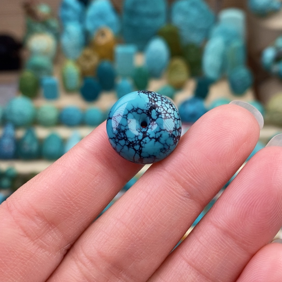 绿松石珠宝奇石未镶嵌16mm