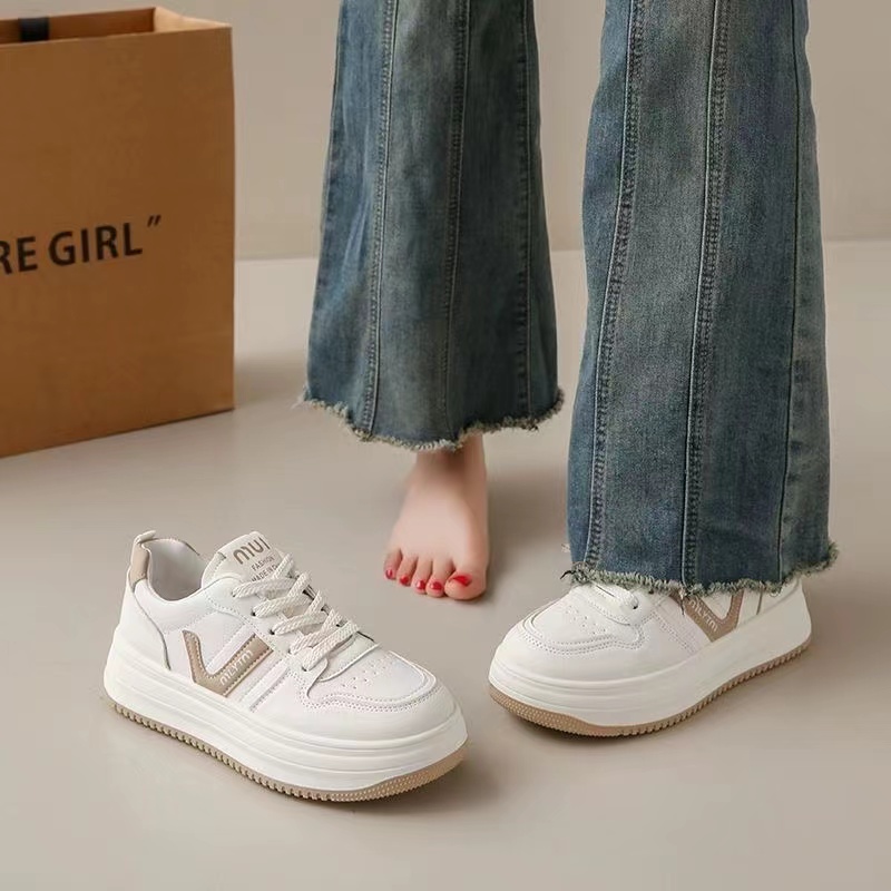 【女生板鞋】秋冬学生休闲厚底阿甘小白鞋板鞋F505