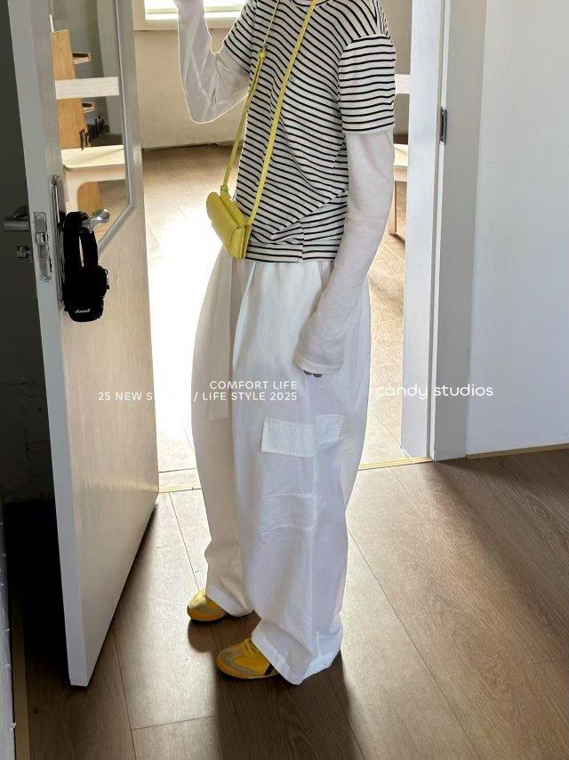 糖果家～春夏款系带工装裤8063