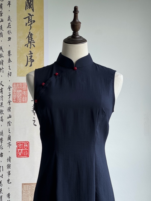 三小姐（夏伶）118cm夏新款轻柔单层小清新少女牛油果绿显白旗袍