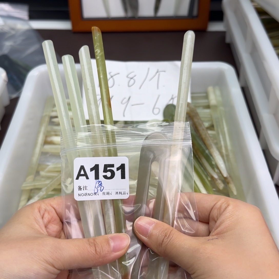 洛***幽蛇纹石玉合金发饰