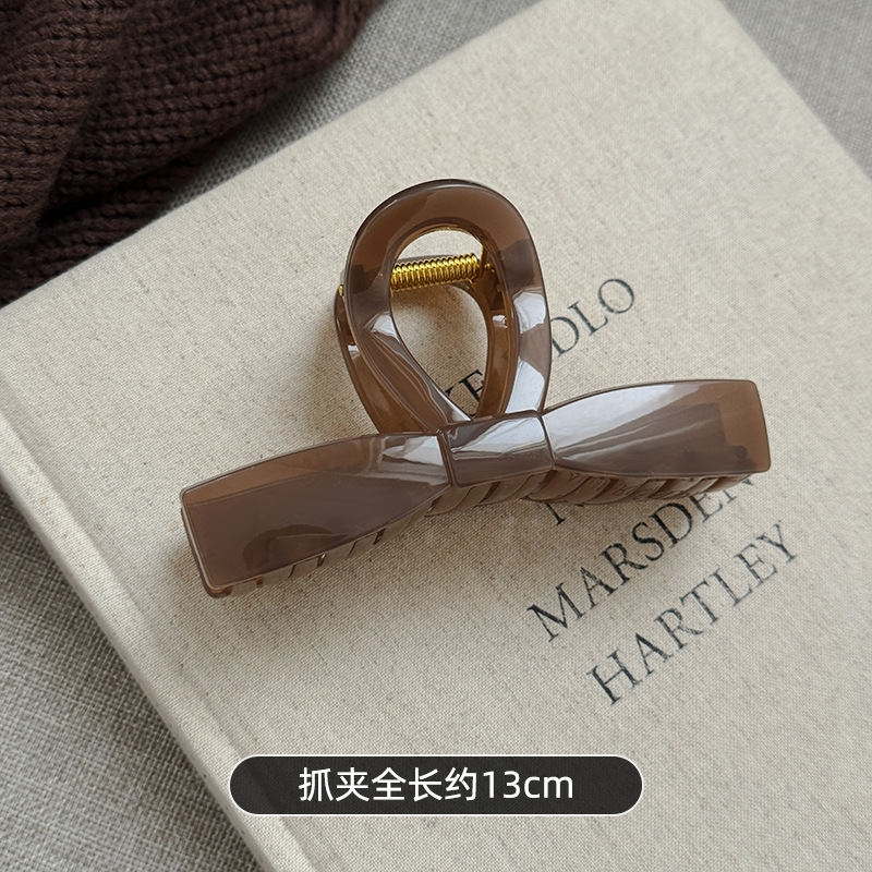 韩系蝴蝶结头发抓夹女高级感2025新款鲨鱼夹大号发卡夹子头饰发夹