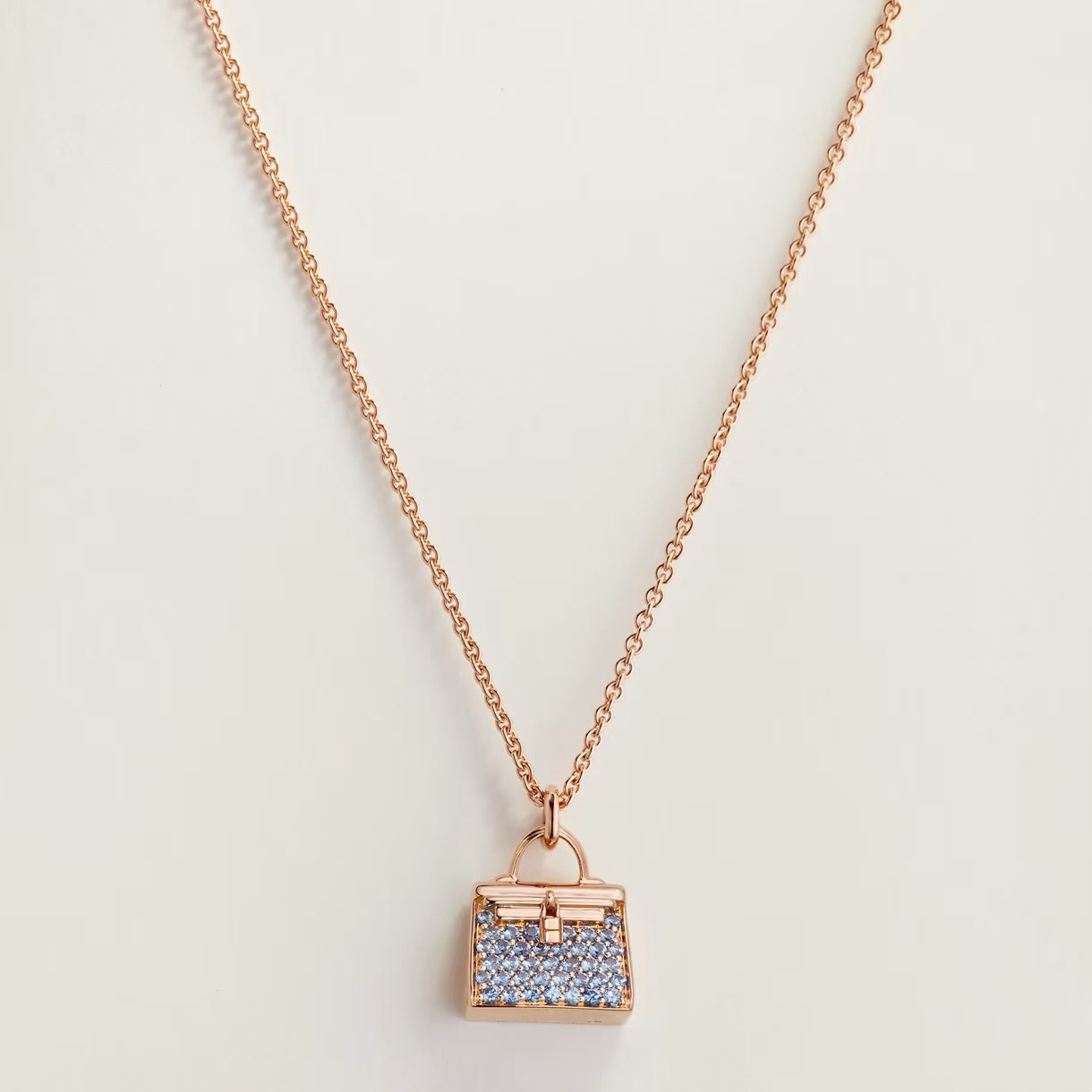 合金项链 2439【包赚】显白千金蓝 贵气大小姐标配包包项链