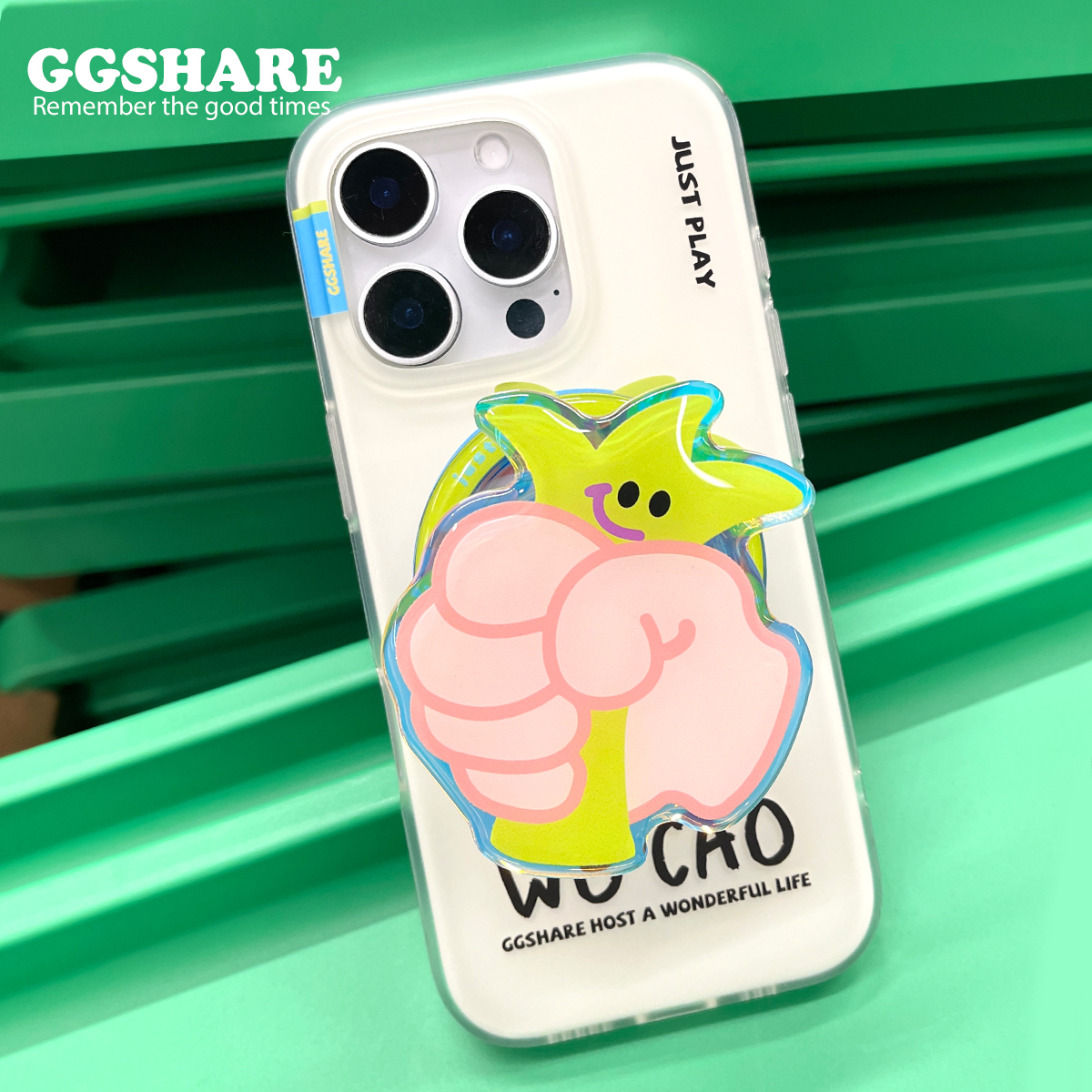 GGSHARE原创握草适用苹果手机磁吸壳趣味可爱搞怪抽象手机壳IMD