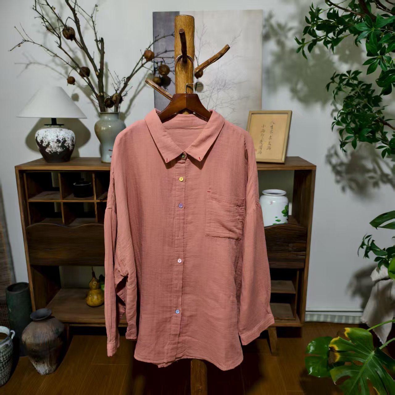 【大梅子推荐】设计款双纱翻领衬衫 JG5001E