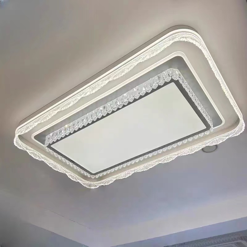 新款海浪水晶客厅吸顶灯现代简约大气房间客厅灯