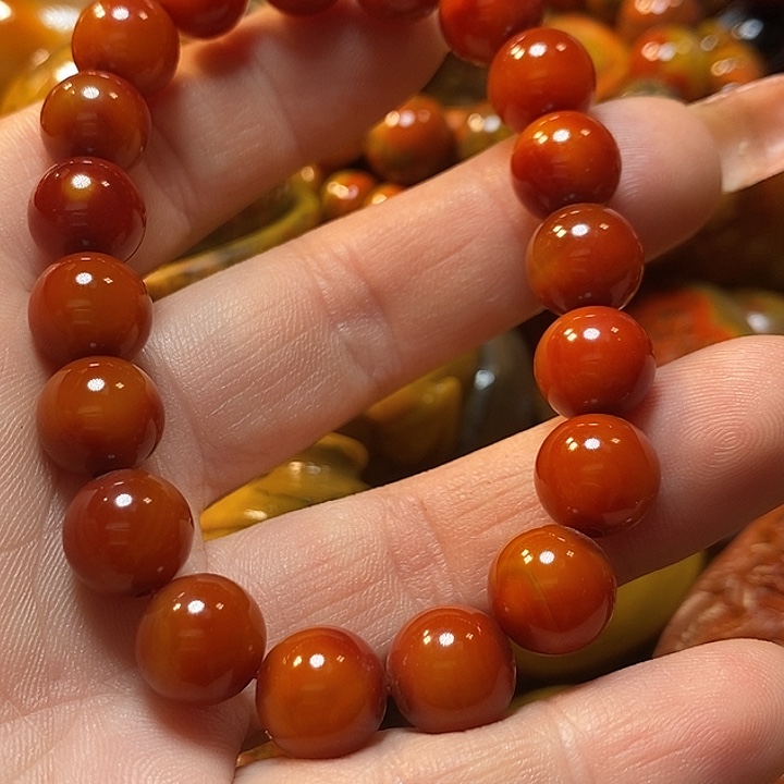 食***虎玛瑙/玉髓未镶嵌手链