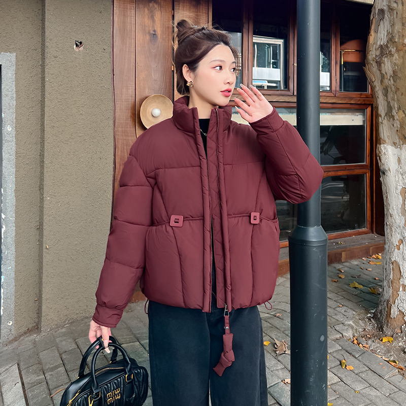 女保暖加厚厚款短款立领棉服棉衣连帽冬季秋冬休闲