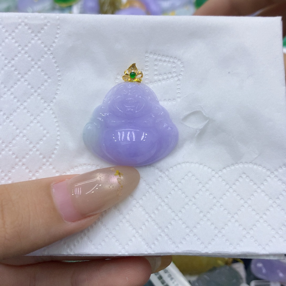 从****翡翠18K金镶嵌颈饰