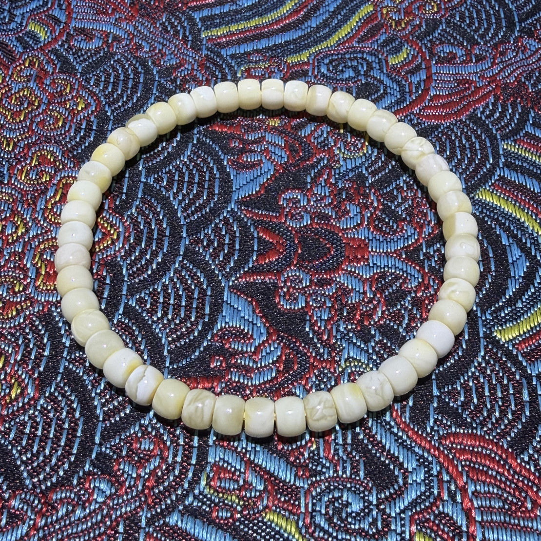 （初心）原矿天然蜜蜡直径5精品小尺寸白蜡妖花单圈手串