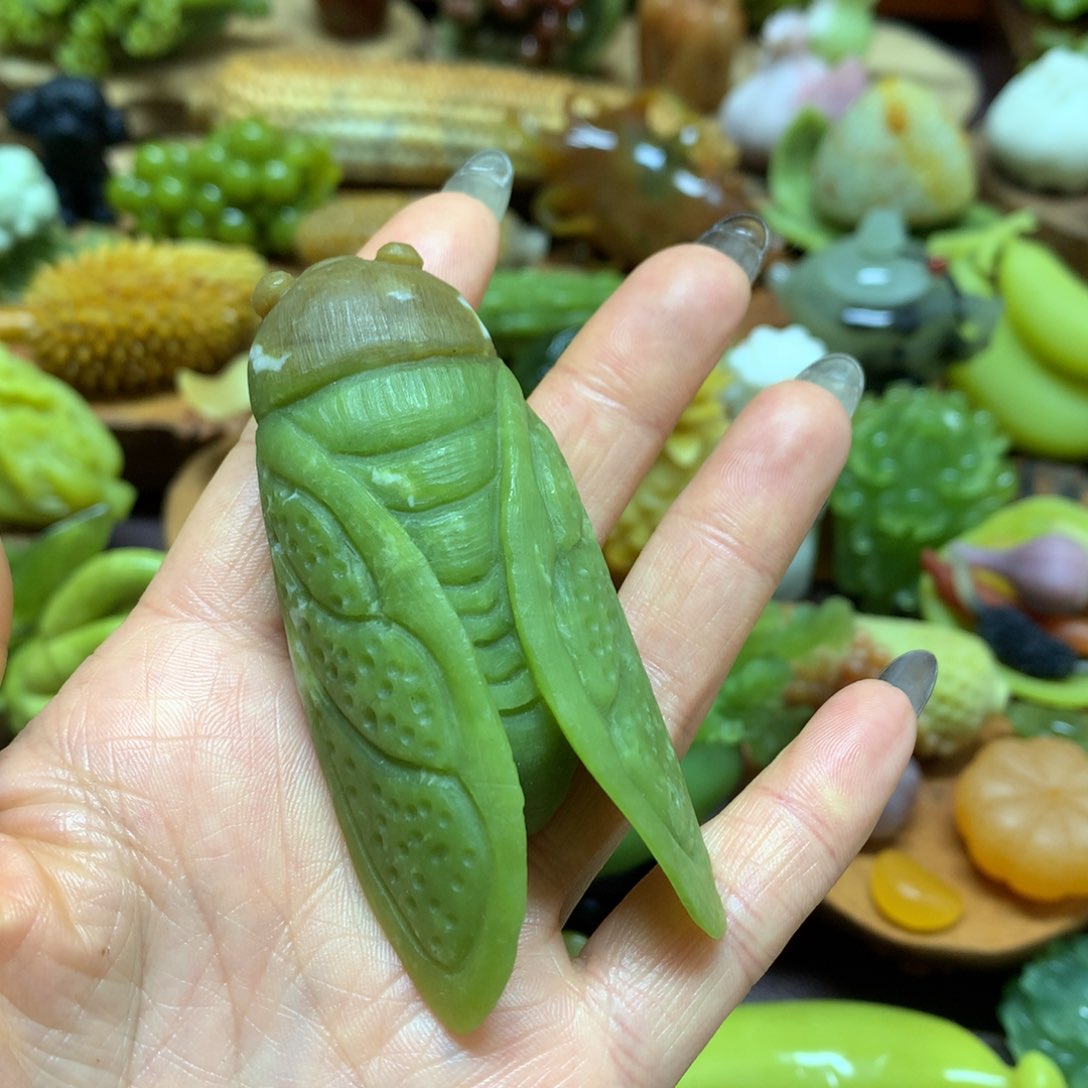 未镶嵌蛇纹石玉手把孤*者