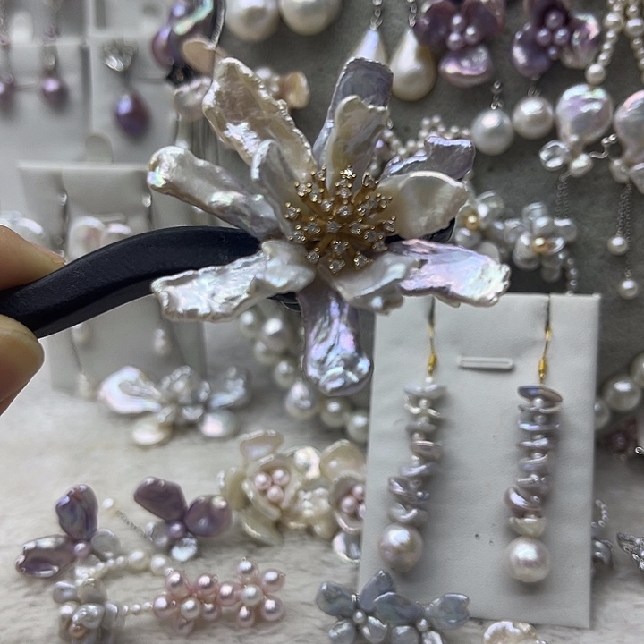 颈饰淡水珍珠银S925镶嵌