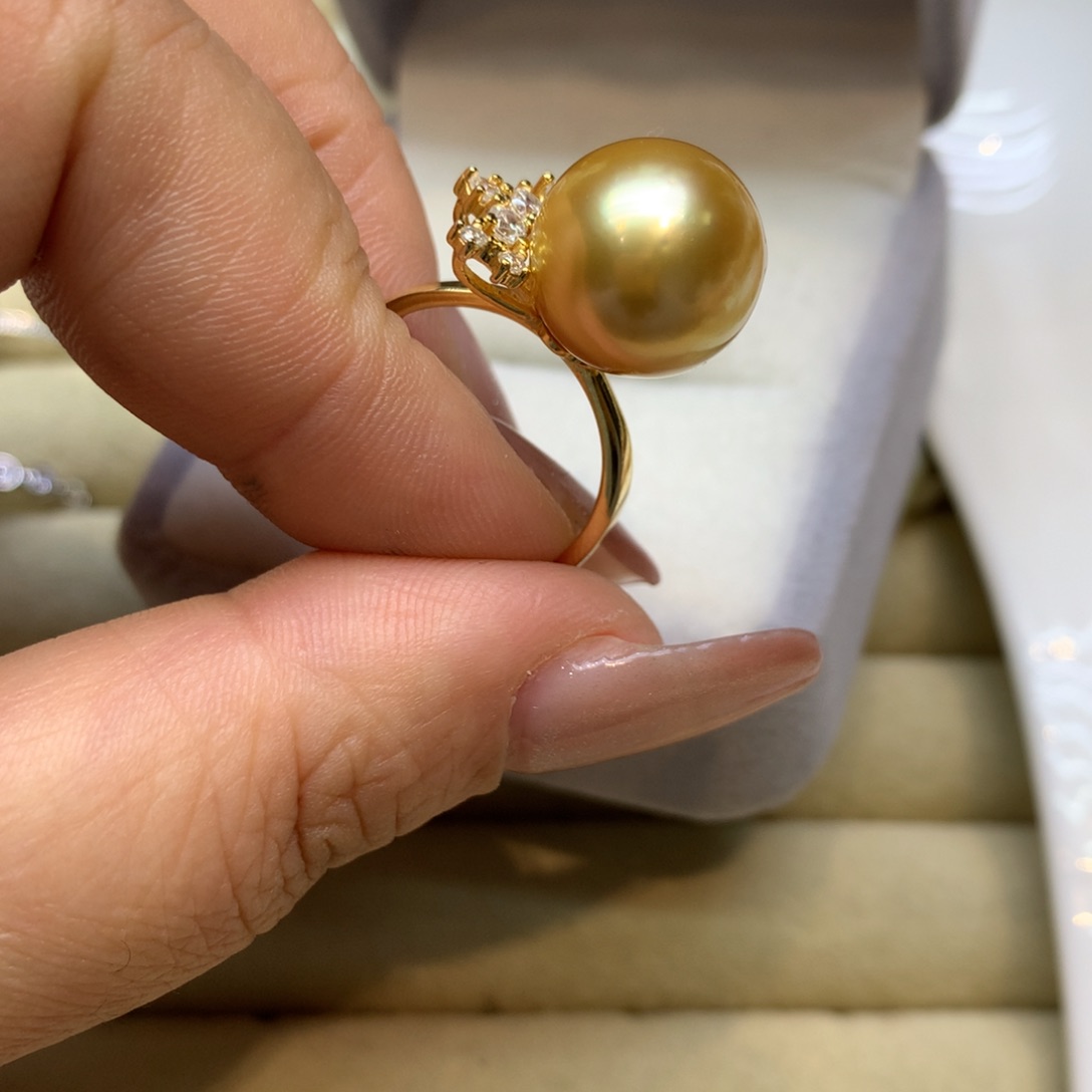 银S925镶嵌戒指海水珍珠