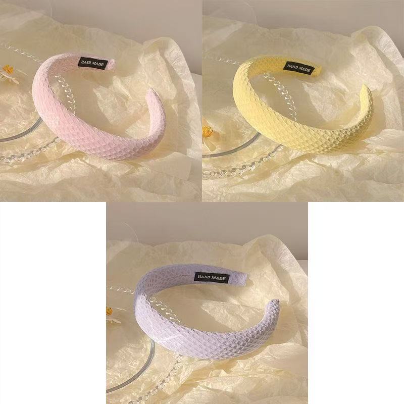 【到手3个】华夫格子糖果色发箍女高颅顶洗脸头箍网红春夏发卡头饰