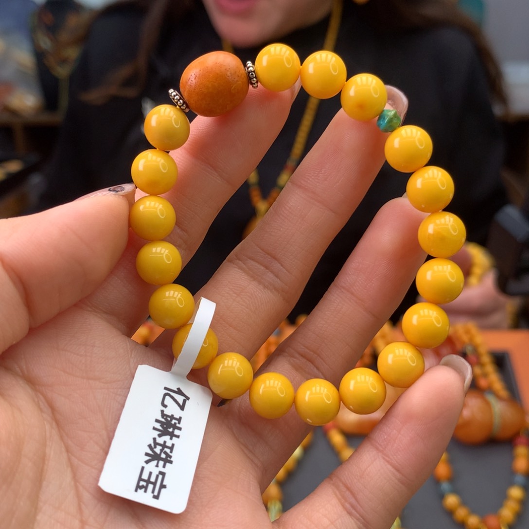 蜜蜡手串未镶嵌天然