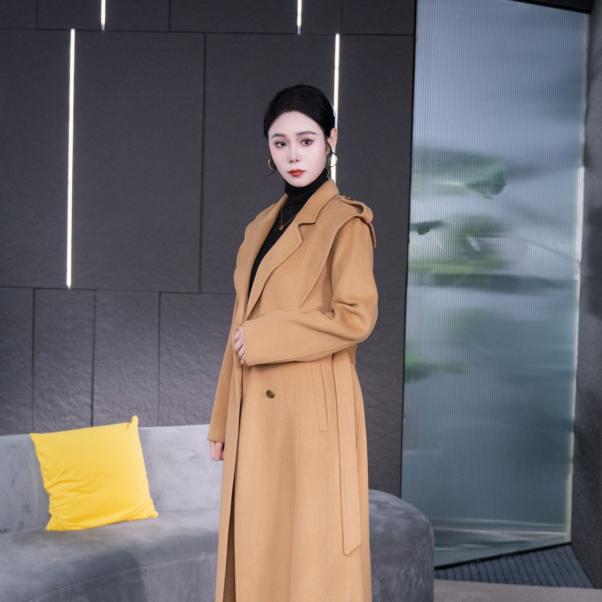 Falaibang/法莱邦YY6865驼色羊毛大衣