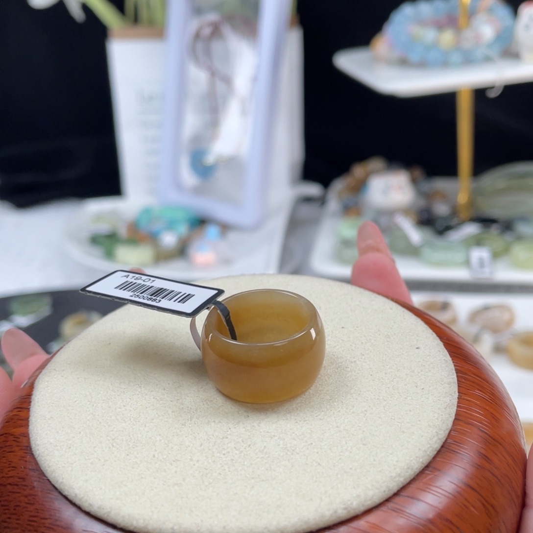 和田玉未镶嵌戒指o49糖墩墩16.8