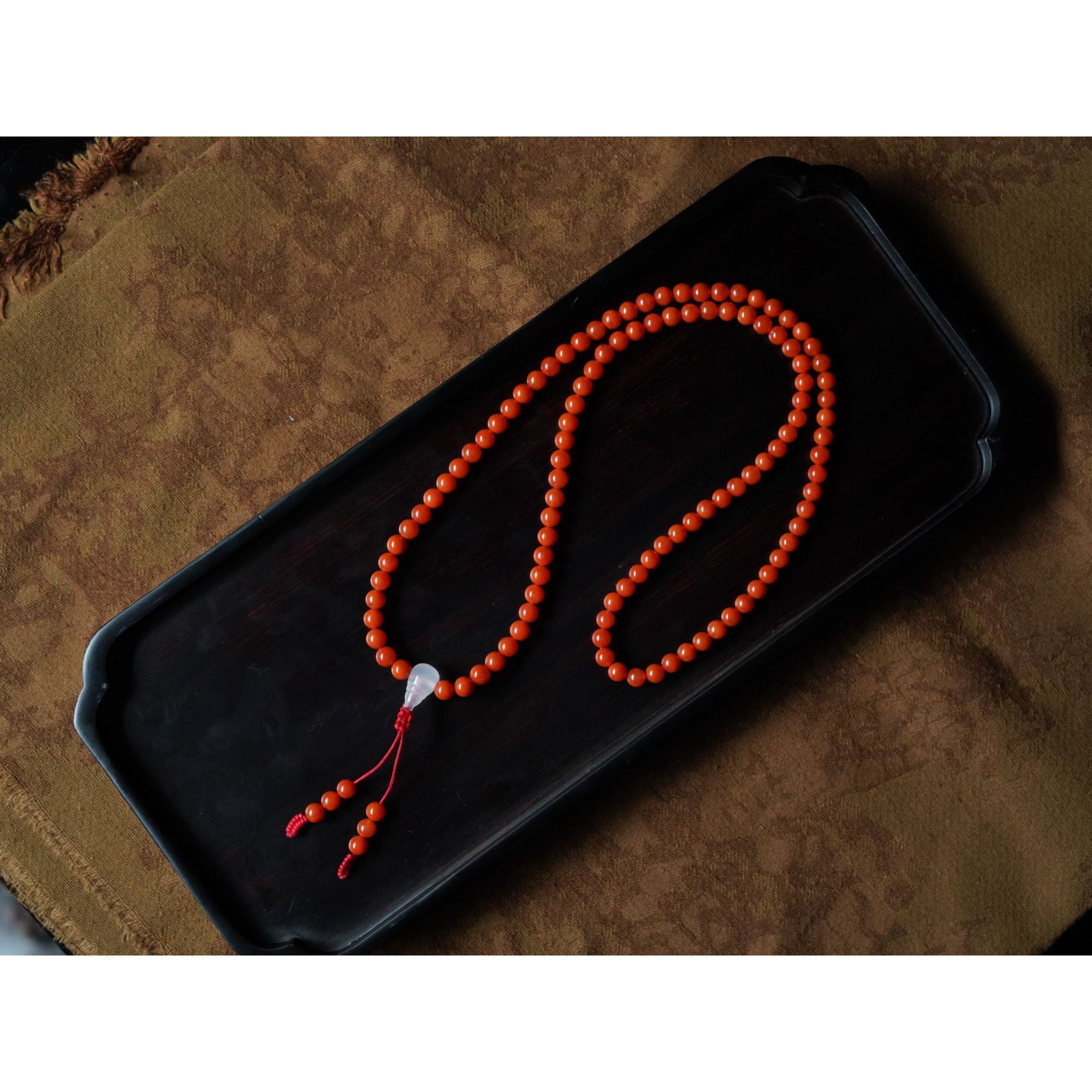 保山南红纯原矿无胶圆珠长串约6mm+约39g+ 15250720-24