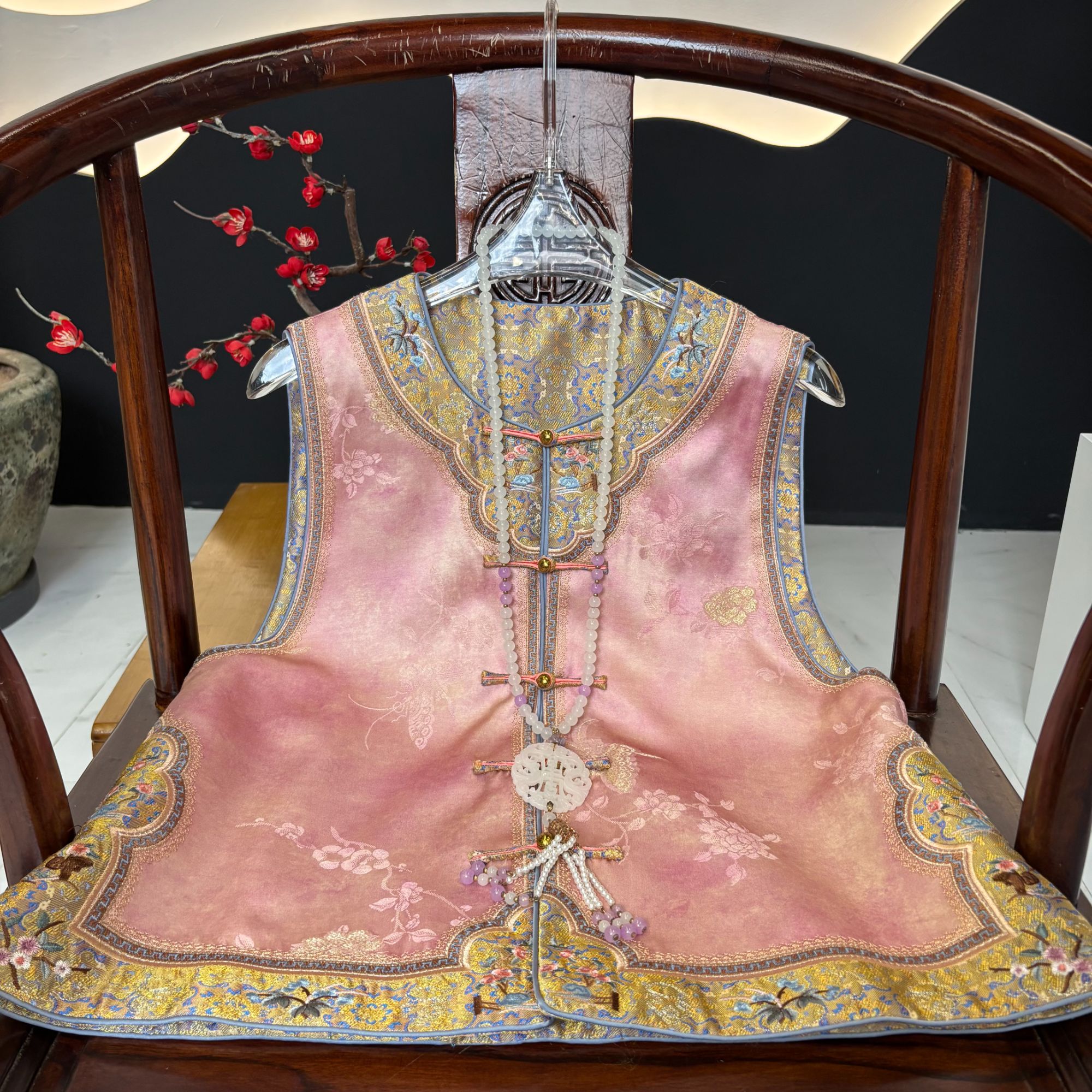 【粉黛花影】非遗宋锦时尚两穿马甲减龄贵气百搭气质女装