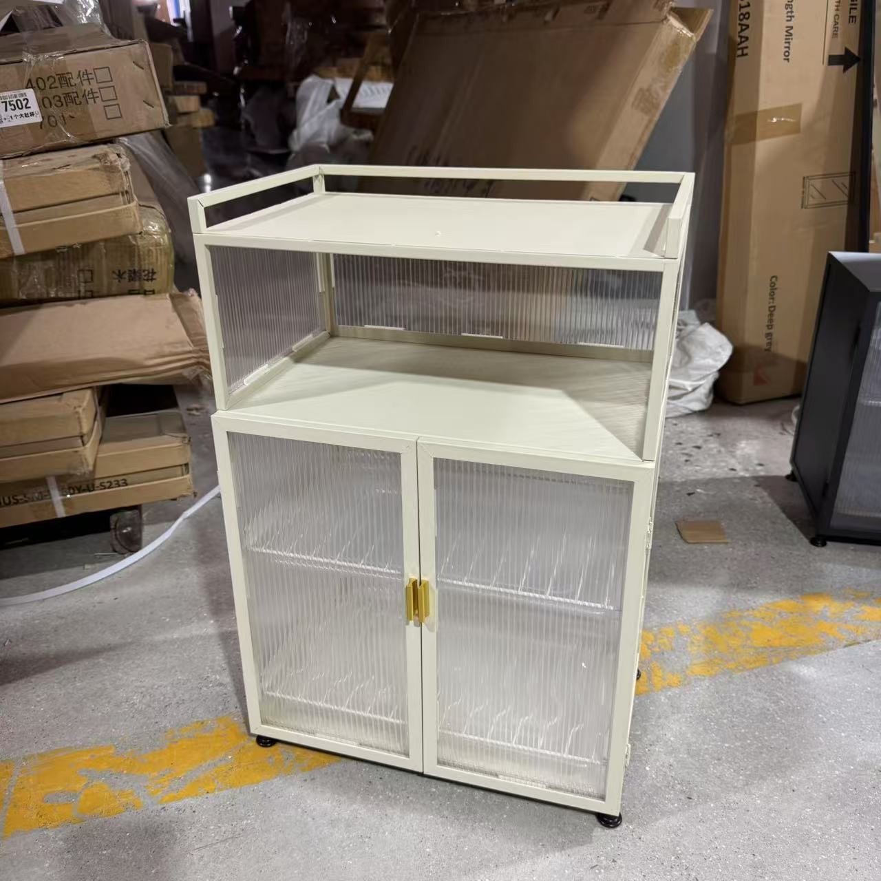 （颜色混发，微瑕）多功能三层碗碟柜#42*28*63CM库存尾货（三楼）