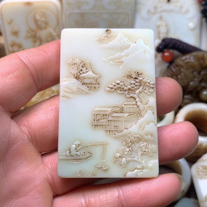 和田玉挂件未镶嵌飘**海