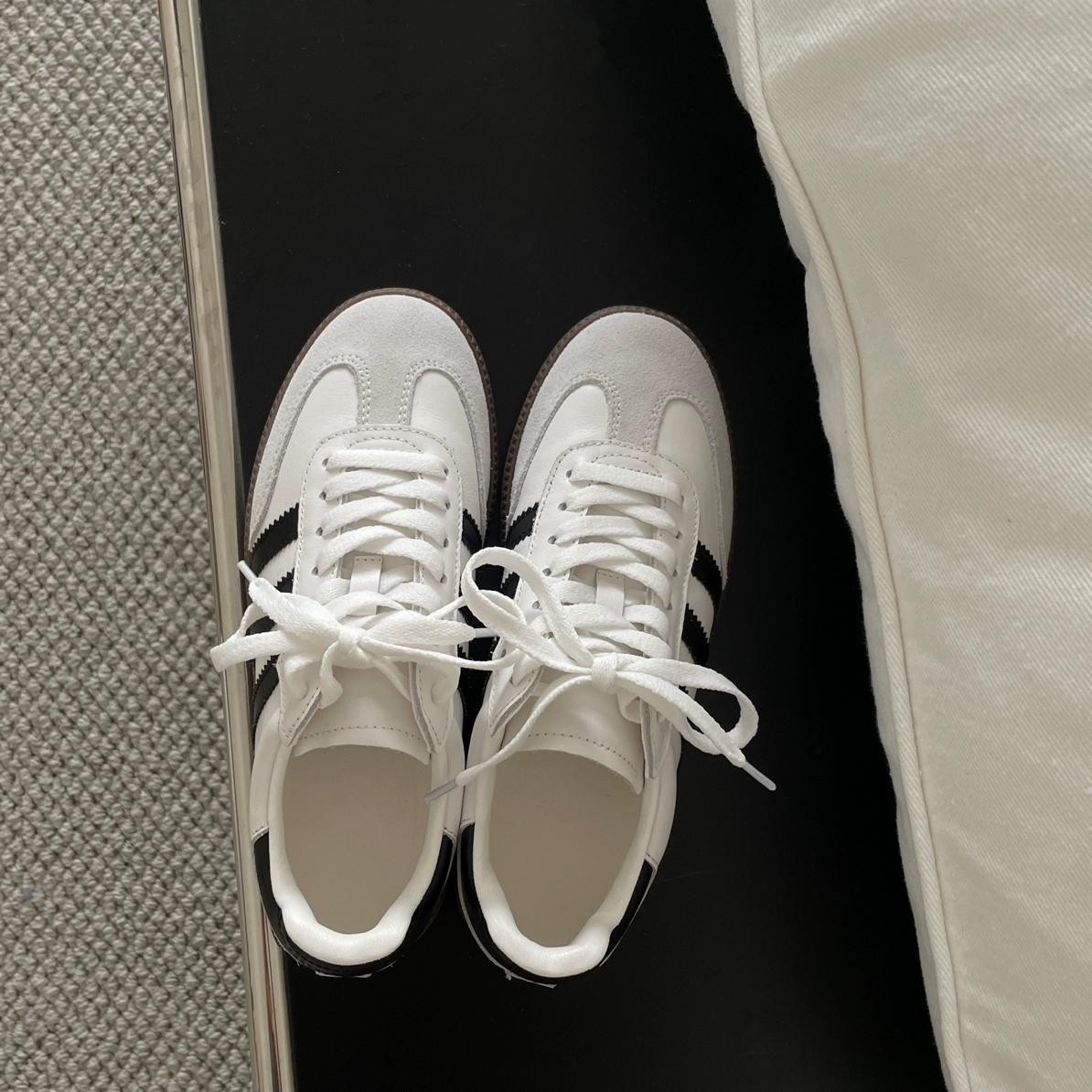 韩国Hee2025秋季新款复古圆头系带德训鞋女真皮百搭运动休闲鞋